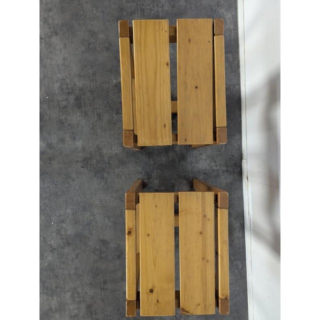 Pine Stools, Set of 2 For Sale - Image 3 of 5