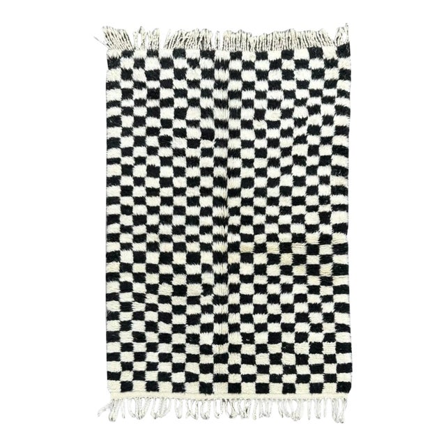 Checkered Moroccan Wool Rug For Sale