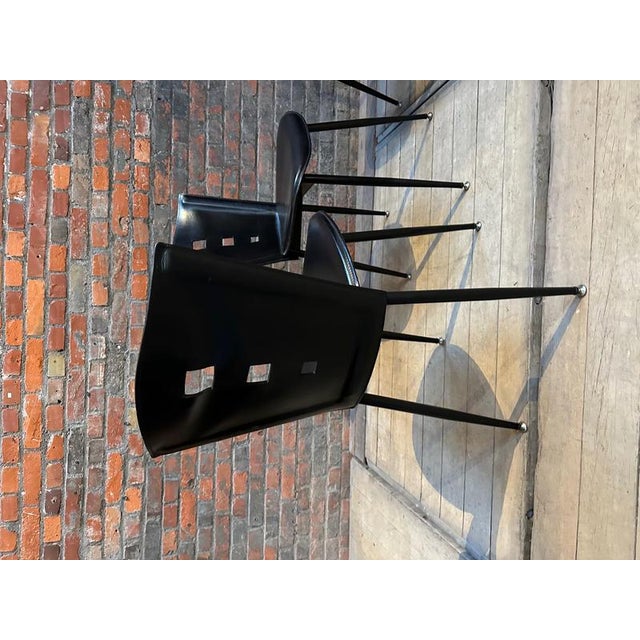Leather & Metal Chairs, 1960s, Set of 4 For Sale - Image 6 of 10
