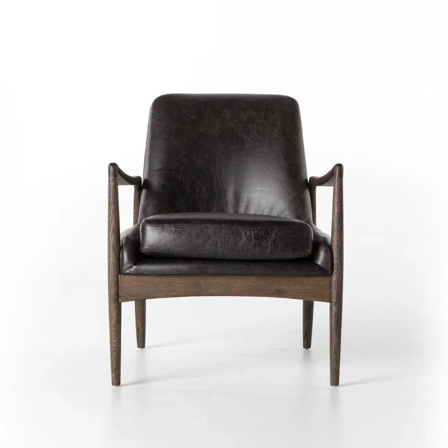 Gray Four Hands Braden Chair, Durango Smoke Leather For Sale - Image 8 of 12