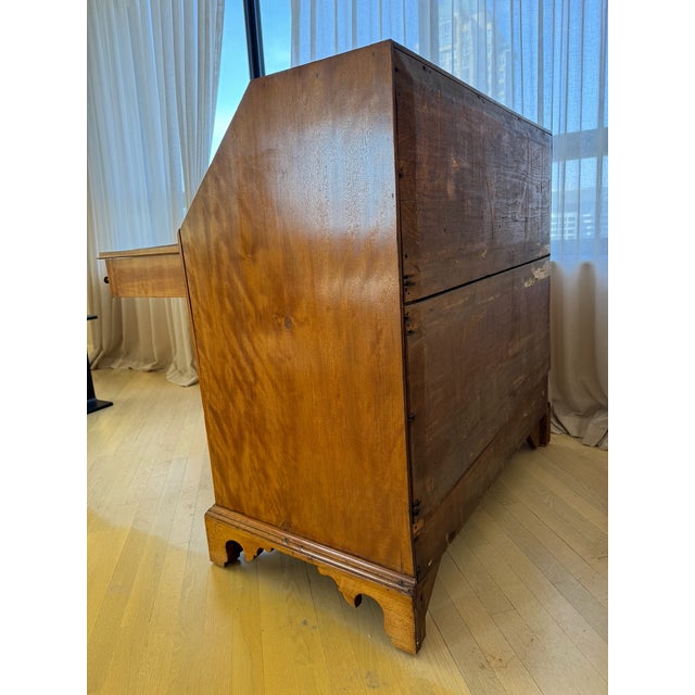Antique 19th Century Chippendale Maple Slant Front Desk For Sale - Image 4 of 11