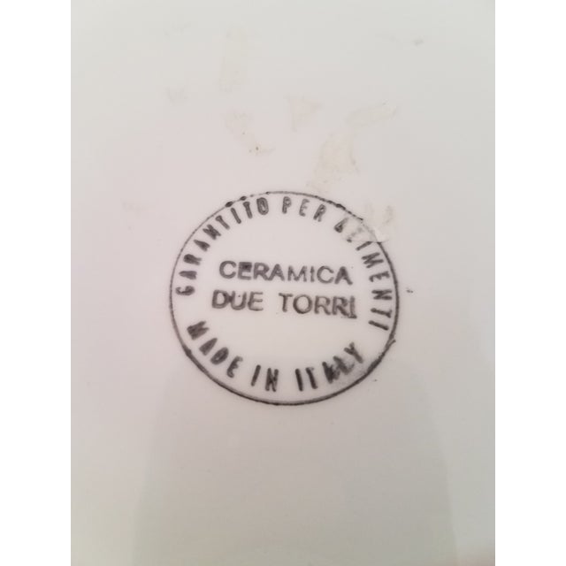 1970s Vintage Ceramica Due Torri Italian Hand Painted Extra Large Pasta Bowl W/ Two Handled Platter - 2 Pieces For Sale - Image 5 of 6