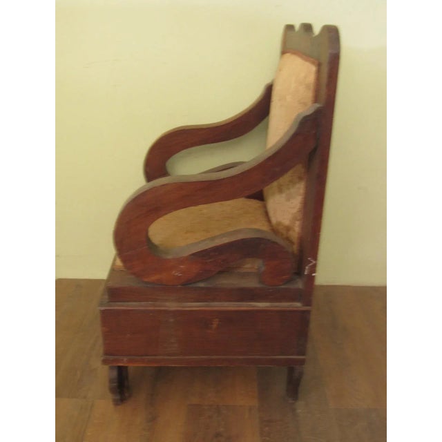 Wood Antique Empire Throne Armchair For Sale - Image 7 of 9