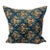 Turkish Modern Blue Multicolor Velvet Silk Ikat Pillow Cover For Sale