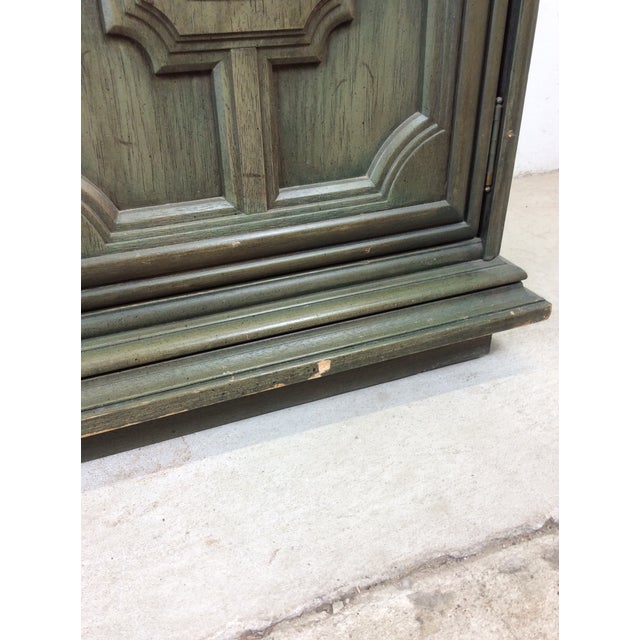 Jade Mid Century Modern Jade Credenza With Unique Brass Hardware For Sale - Image 8 of 18