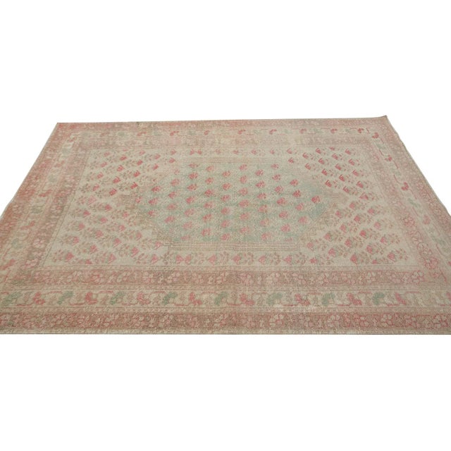 Vintage Washed Out Runner- 4′3″ × 6′10″ For Sale - Image 4 of 7