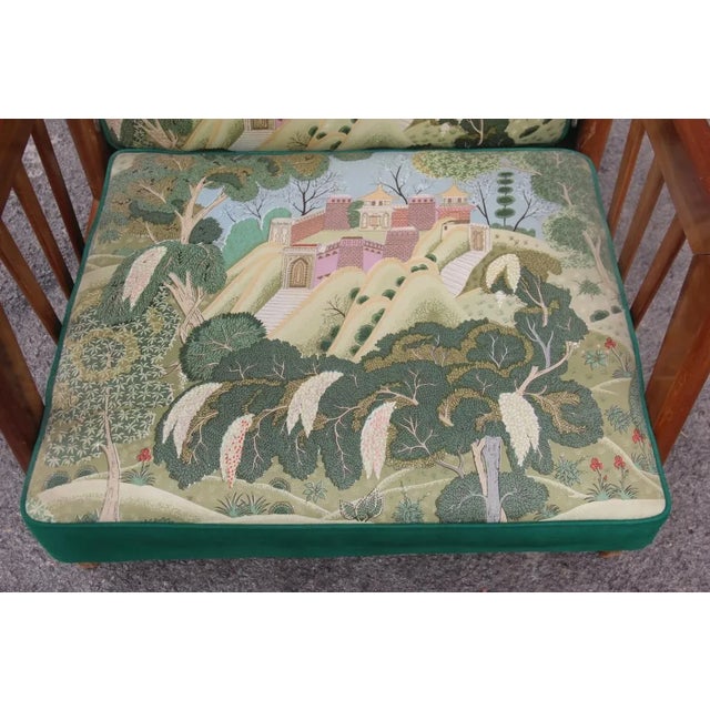 Italian Green Walnut Armchair, 1940s For Sale - Image 15 of 17