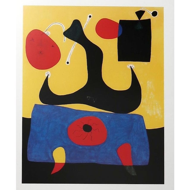 Joan Miro authorized offset lithograph on heavyweight smooth satin paper. 1999 copyright Succession Miro by SIAE. This...