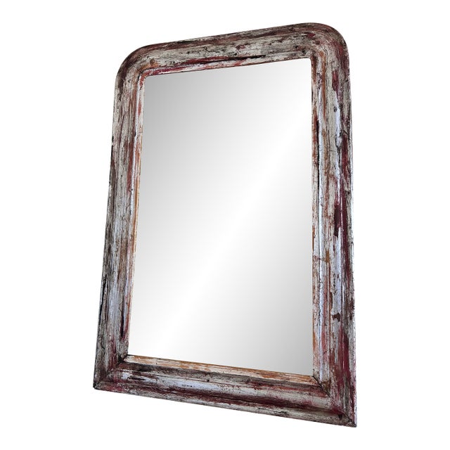 Antique French Louis Philippe Silvered Giltwood Mirror – Late 19th Century For Sale