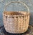 Circa 1940 Bushwhacker-Inspired Basket - Nicely Sized Black Ash Splint With Hickory Rim Lashing For Sale - Image 4 of 12