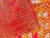 Red Antique Phulkari Wedding Shawl, Orange Silk Embroidery on Cotton For Sale - Image 8 of 13