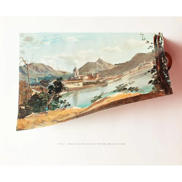 1950s After Camille Corot "The Town and Lake of Como", First Edition Swiss Full-Color Print For Sale - Image 4 of 9
