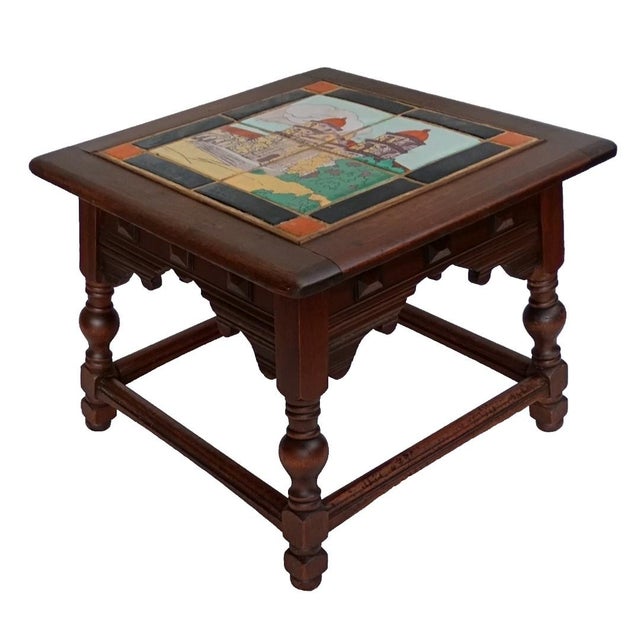 Brown Antique Taylor Tile Santa Barbara Mission Table, California Spanish Revival, 1920s For Sale - Image 8 of 18