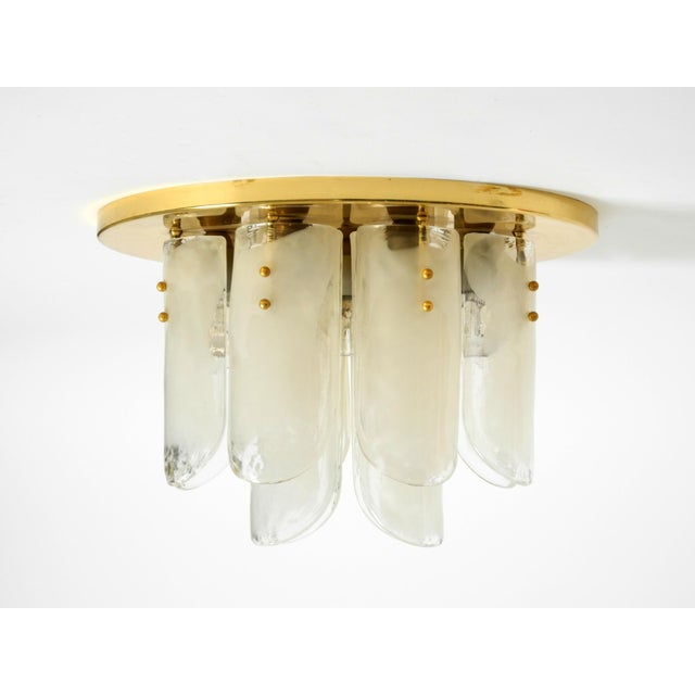 1960s Heavy Brass and Murano Glass Ceiling Lamp by J.T. Kalmar Franken, 1960s For Sale - Image 5 of 18