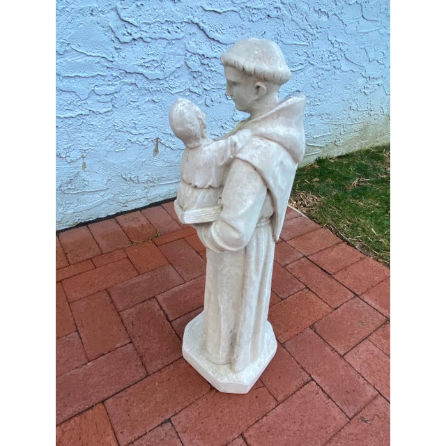 Sculpture Materials Cement Figurative Sculpture of St. Anthony of Padua For Sale - Image 7 of 7