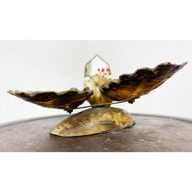 Brown Vintage "Toledo" Shell Ashtray and Match Holder For Sale - Image 8 of 11