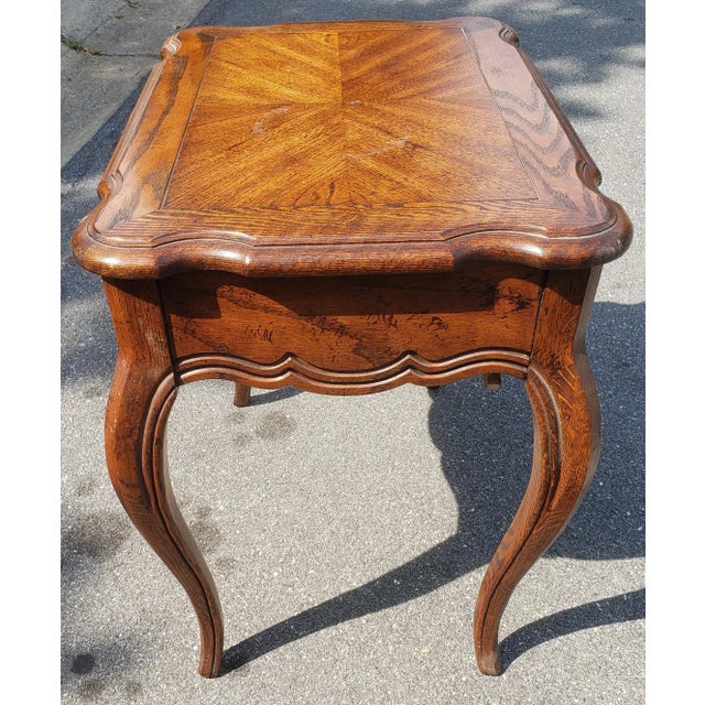 Wood Hammary Furniture Dark Oak Side Table For Sale - Image 7 of 8