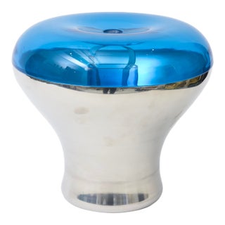 Karim Rashid Space Age Sapphire Blue Lucite/ Plastic and Stainless Steel Ice Bucket With Inserts 2003 For Sale