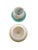 White Mid 20th Century Multicolored Alabaster Candlestick Holder, Pair For Sale - Image 8 of 10