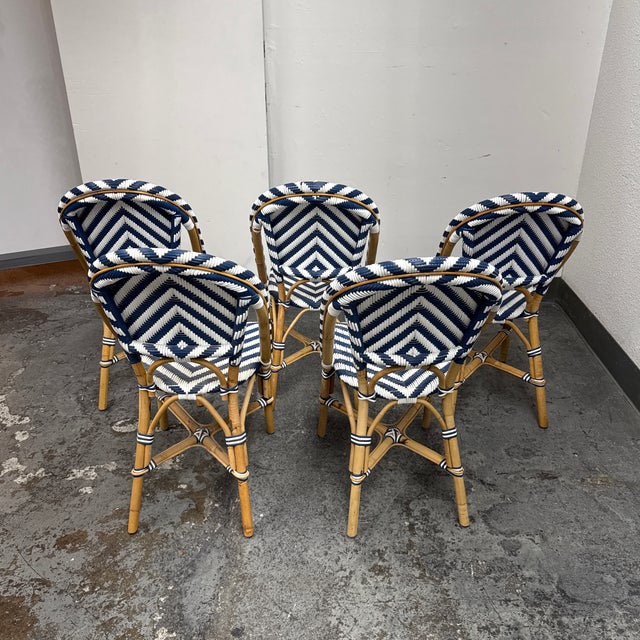2020s Serena & Lily Riviera Rattan Dining Side Chairs, Set of Five For Sale - Image 5 of 12
