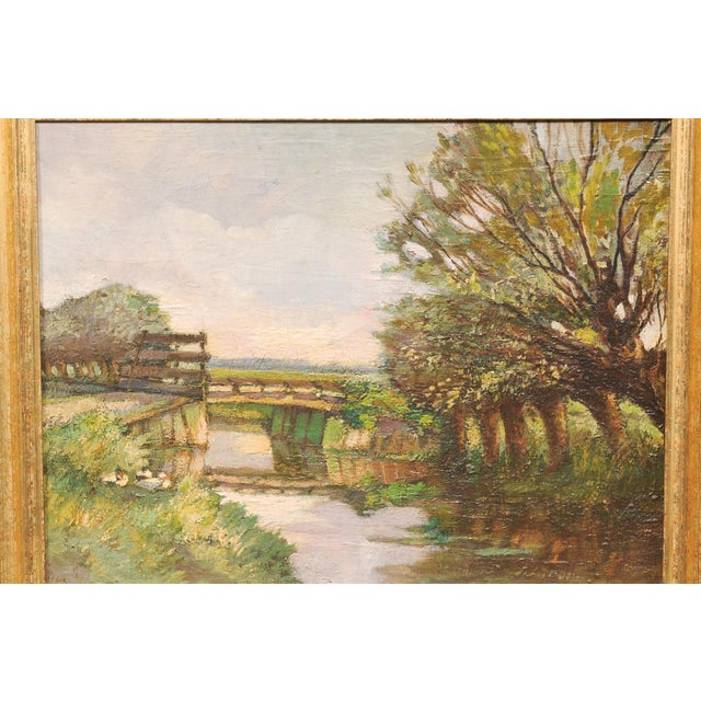 Wood French Country River Landscape, C. 1910 For Sale - Image 7 of 9