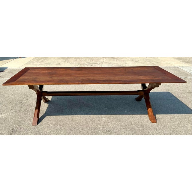 Rustic European Vintage 18th Century Monumental Plank Dining Table For Sale - Image 3 of 12