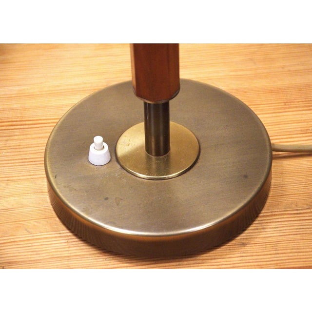 Swedish Brass and Teak Table Lamp by Boréns, 1940s For Sale - Image 12 of 15