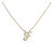 10K Yellow Gold Diamond Accent "F" Initial Script Style Pendant Necklace For Sale