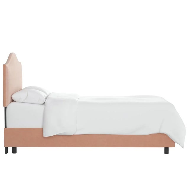 Contemporary Kenmore Bed in Pink Champagne Luxe Velvet, Twin For Sale - Image 3 of 7