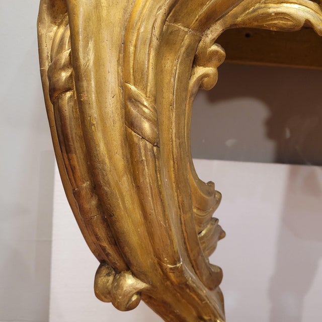 18th Century Louis XV Wall-Mounted Console Table in Carved and Gilded Wood, France For Sale - Image 18 of 18