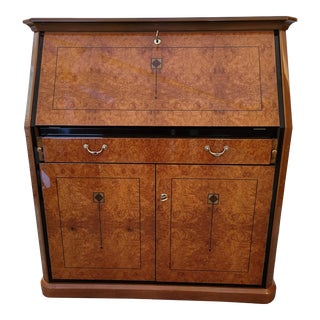 Burl Wood Secretary Desk For Sale