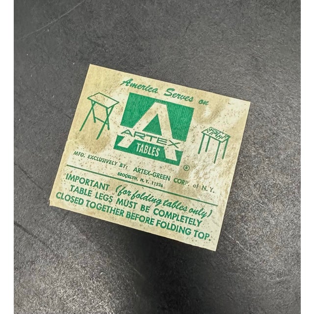 Vintage 1970’s Modern Folding Chrome & Faux Slate Tray Tables Stand by Artex For Sale - Image 12 of 12