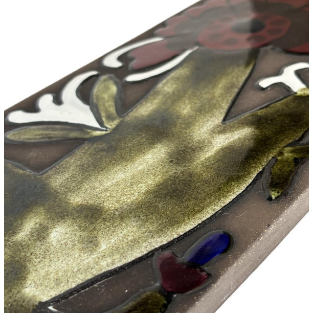 Mid-Century Modern Wall Plaque Cardus in Earthenware by Mari Simmulson for Upsala-Ekeby, Sweden, 1960s For Sale - Image 3 of 7