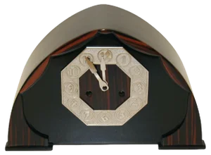 Art Deco Makassar and Nickel Table Clock, Netherlands, 1925