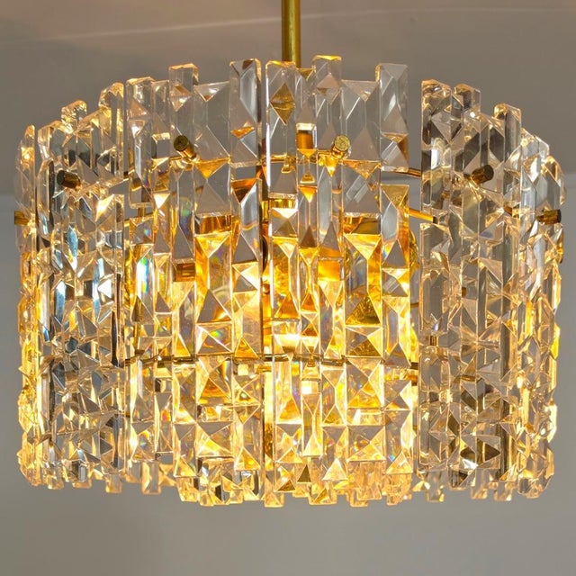 1960s Mid-Century Facet Glass Chandelier from Kinkeldey, 1960s For Sale - Image 5 of 9