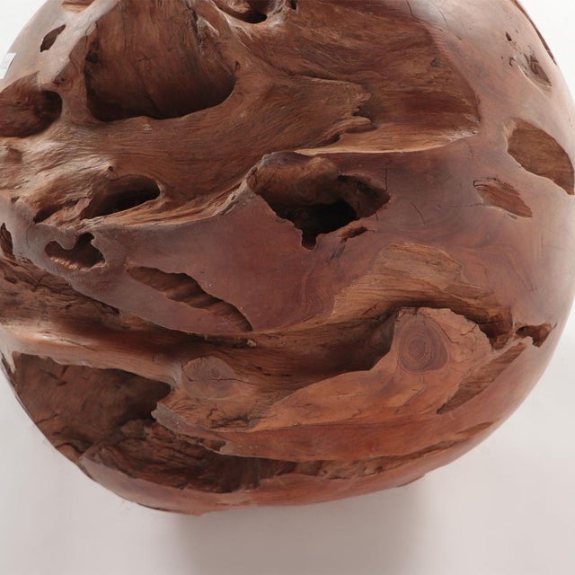 Oversized Solid Wood Sphere/Ball Stool Sculpture, 21st Century. | Chairish