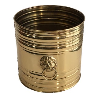 Lion Head Brass Planter, Made in England For Sale