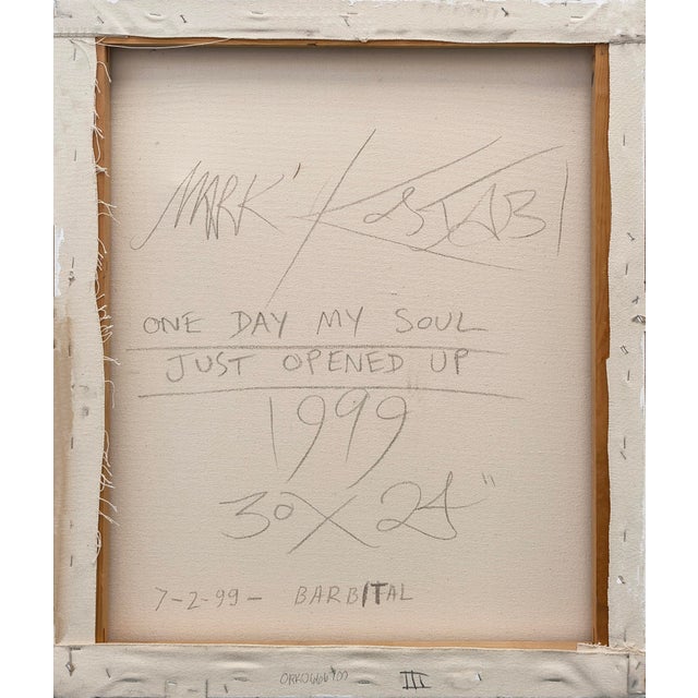 Contemporary Mark Kostabi, One Day My Soul Just Opened Up, Original Painting on Canvas, Signed, 30 X 24 In., 1999 For Sale - Image 3 of 3