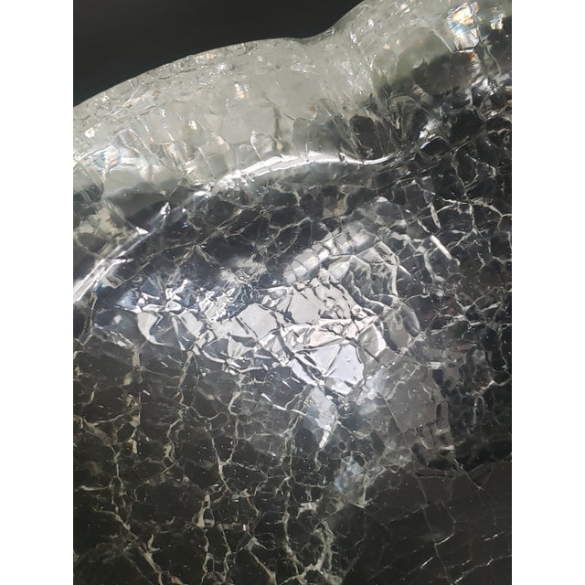 Glass 1980s Renato Anatra Murano Ghiacciato Glass Bowl For Sale - Image 7 of 12