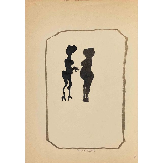 Mino Maccari, Women, Drawing on Paper, 1930s For Sale