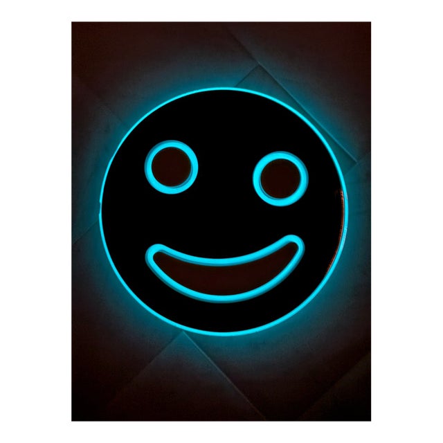 Exhibited Beverly Bev Fishman Smiley Face Resin Wall Sculpture With Phosphorescent Pigment, Signed, 2010, David Richard Gallery For Sale