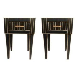 New Mirrored Nightstand in Black Mirror and Chrome, Price Per 1 Item For Sale