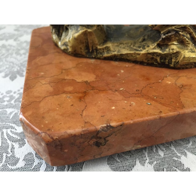 1970s Vintage Horse Animal Sculpture on Oxolyte Marble Base , 1970s For Sale - Image 5 of 14