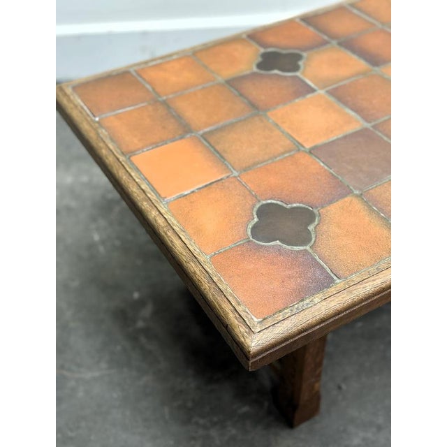 Vintage French Terracotta Tomettes Tile Coffee Table, 1960s For Sale - Image 6 of 14