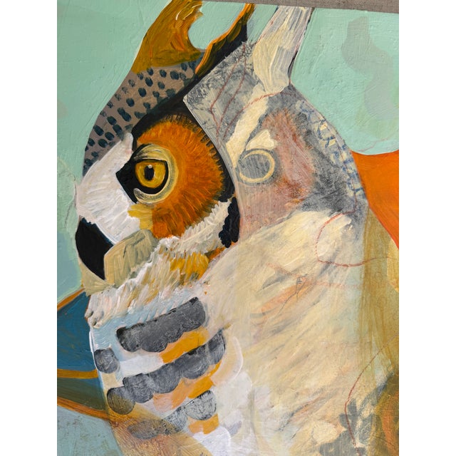 “I Spy” a Great Horrned Owl Painting by LWren Walraven For Sale - Image 4 of 9
