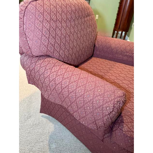American 1990s Vintage Sherrill Furniture Traditional Roll Arm Club Chair & Ottoman Set - 2 Pieces For Sale - Image 3 of 11