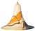 Cone Beige Orange Ceramic Pendant Light, 1970 For Sale