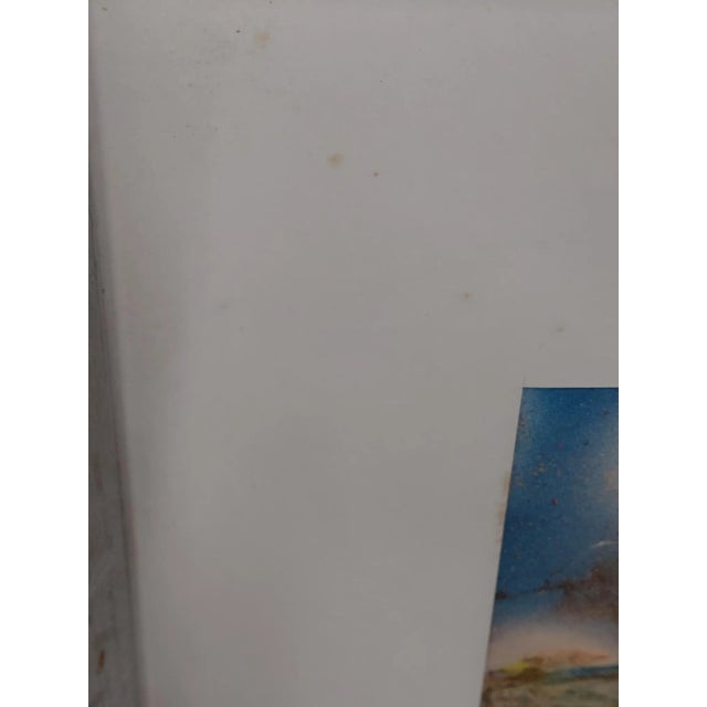 Wood Framed J. Akston "Mystery in the Skies 1974" Acrylic on Paper For Sale - Image 7 of 10
