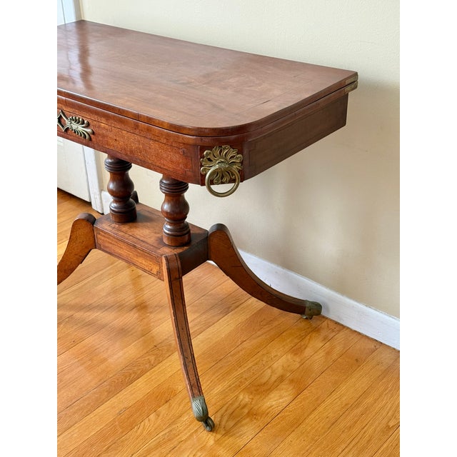 Mid 19th Century Antique Flip Top Convertible Console to Game Table For Sale - Image 5 of 13