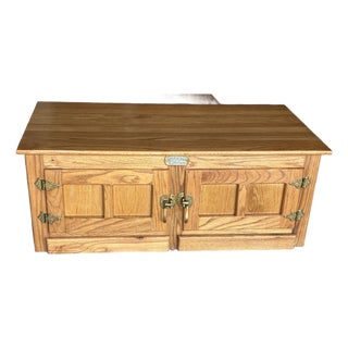 Vintage Surewood Oak Icebox Coffee Table & Storage Chest For Sale